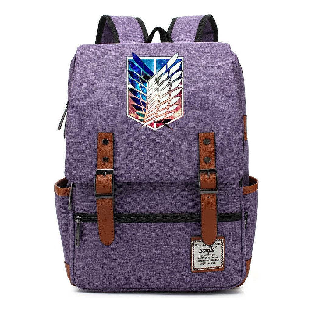 The Giant Of Manga Attack Printed Teenage Student Backpack For Men And Women With Casual Belt Buckle Classic Backpack  38*27*12.5cm