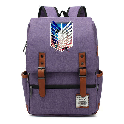 The Giant Of Manga Attack Printed Teenage Student Backpack For Men And Women With Casual Belt Buckle Classic Backpack  38*27*12.5cm