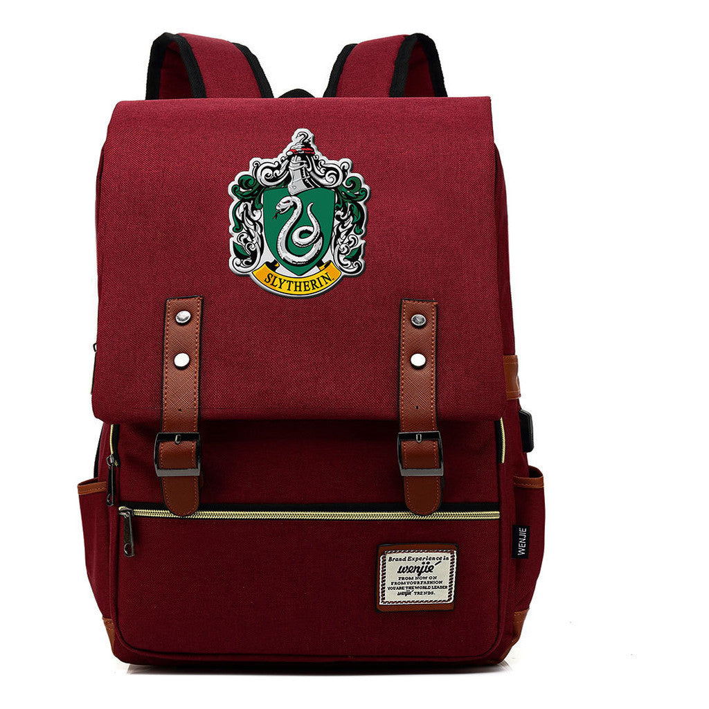 School Of Magic Schoolbag Usb Leisure Belt Buckle Backpack Men And Women