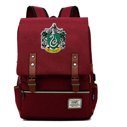 School Of Magic Schoolbag Usb Leisure Belt Buckle Backpack Men And Women
