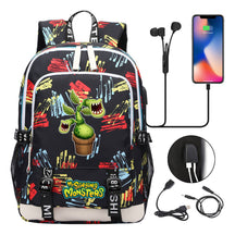 Monster Concert Printed Student Backpack Usb Leisure Backpack