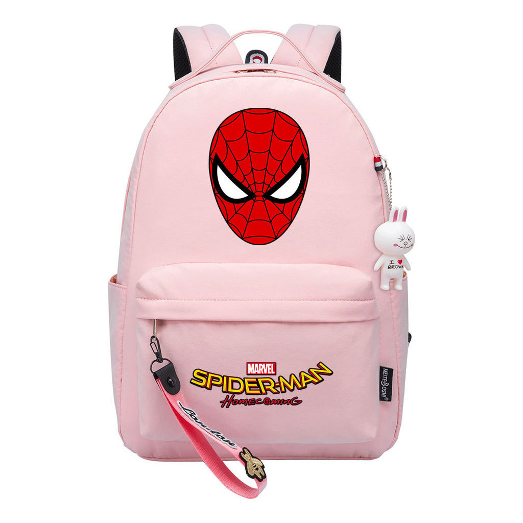Superhero printed student backpack for boys and girls, casual travel bag with backpacks