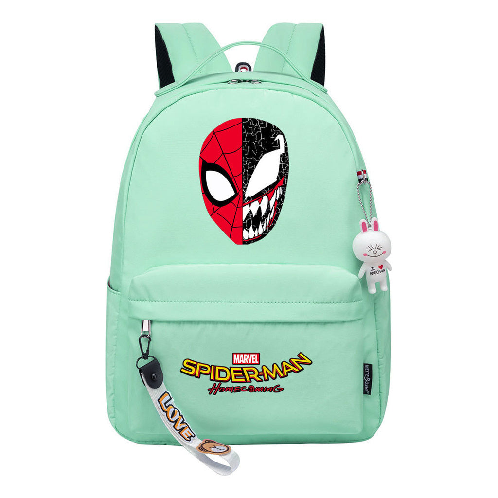 Superhero printed student backpack for boys and girls, casual travel bag with backpacks