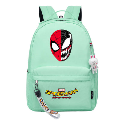Superhero printed student backpack for boys and girls, casual travel bag with backpacks