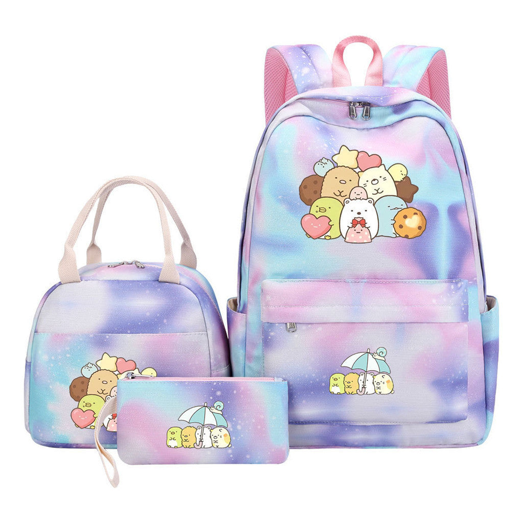 Corner Biology Student School Bag Lunch Bag Three Piece Set Backpack Set