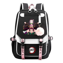 Comic Cartoon Fashion Usb Student Backpack Casual Woven Flap Backpack