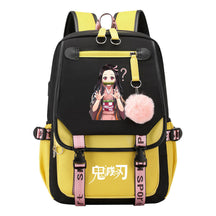 Cartoon Fashion Usb Youth Student Backpack Boy's And Girl's Leisure Ribbon Flip Backpack