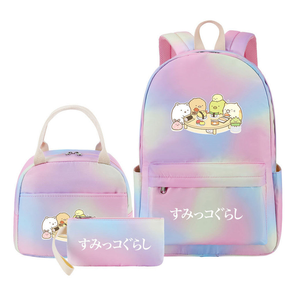 Corner Biology Student School Bag Lunch Bag Three Piece Set Backpack Set