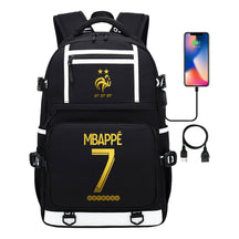 Golden Football Star Mbappe Usb Youth Student Backpack Backpack Leisure Travel Backpack