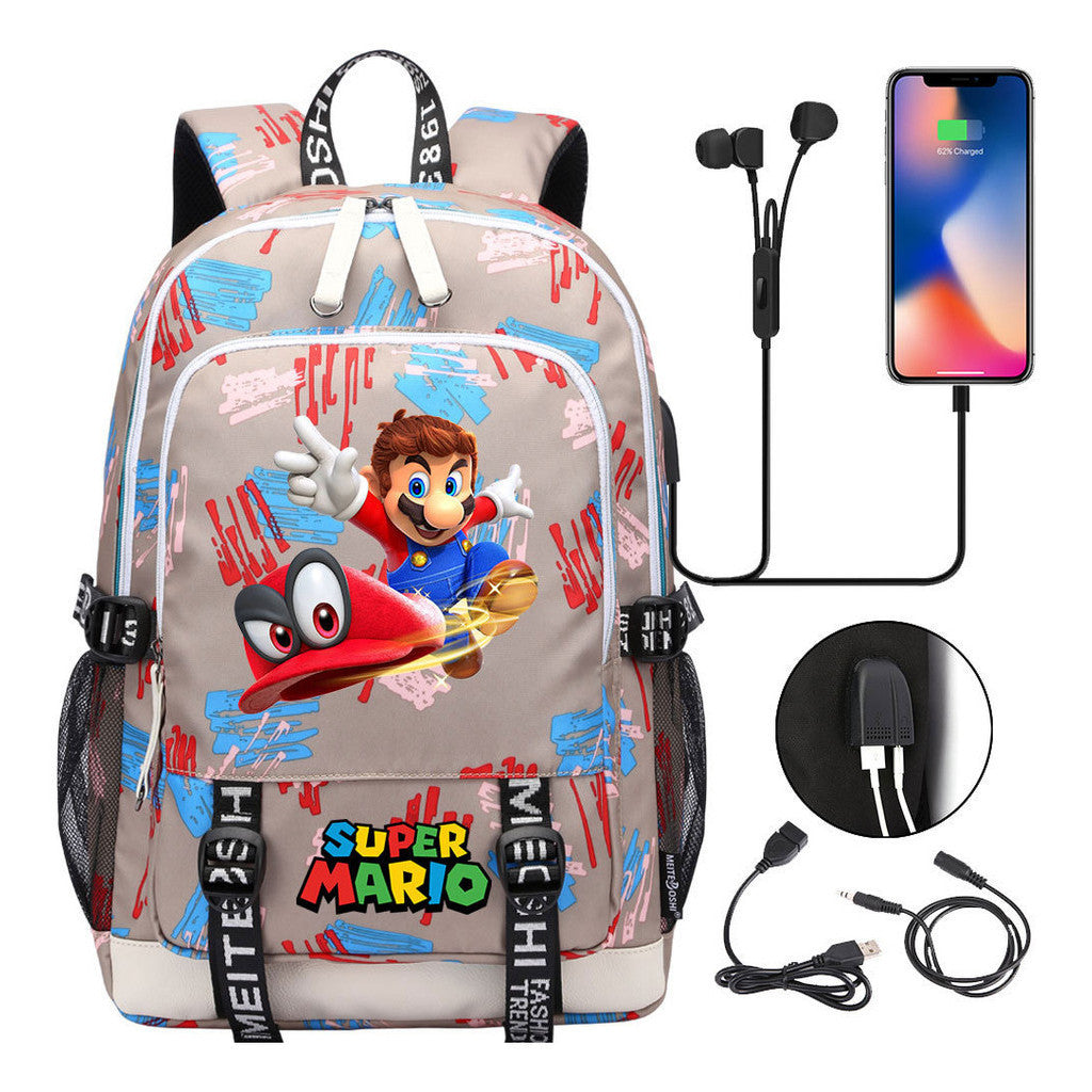 Usb Youth Student Backpack For Men And Women's Leisure Sports Backpack