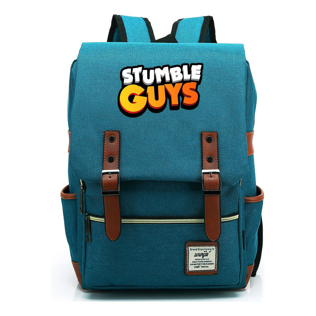 Printed Teenage Student Backpack With Casual Belt Buckle Backpack