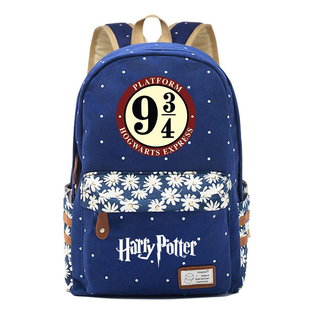 School Of Witchcraft And Wizardry Student Backpack, Floral Canvas, Female Backpack