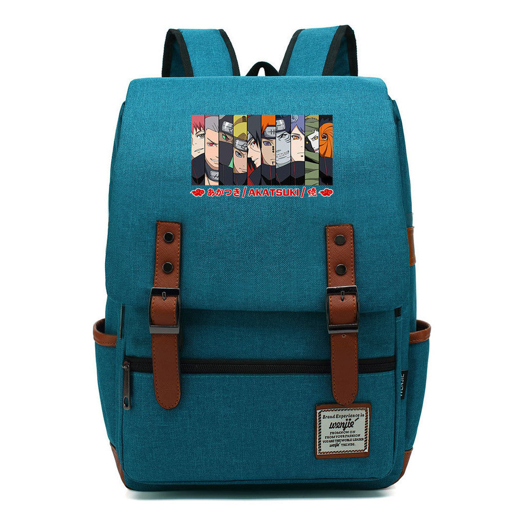 Naruto Printed Student Backpack Casual Belt Buckle Classic Backpack