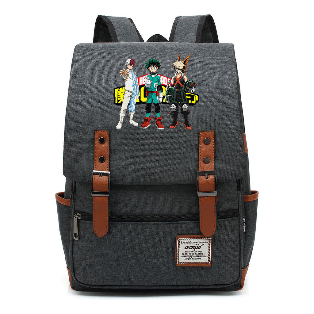 Animation My Hero College Prints Schoolbags For Young Students And Classic Backpacks With Belt Buckles For Men And Women.