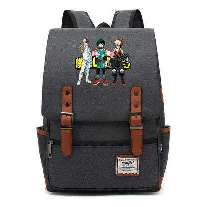 Animation My Hero College Prints Schoolbags For Young Students And Classic Backpacks With Belt Buckles For Men And Women.