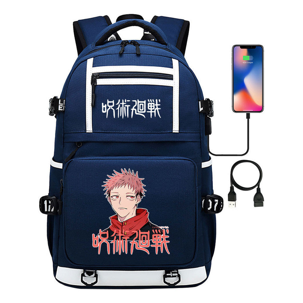 Printed Usb Youth Student School Bag Men's And Women's Backpack Leisure Travel Bag