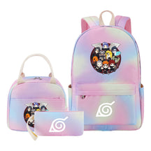Naruto Student Girl Backpack Lunch Bag Three Piece Set Backpack Set