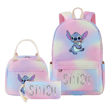 Interstellar Baby Stitch Student Girls School Bag Lunch Bag Three Piece Set Backpack Cover