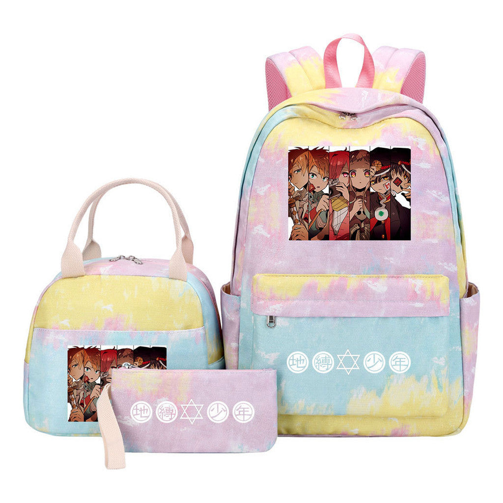 Teenage Student Girl Backpack Lunch Bag Three Piece Set Backpack