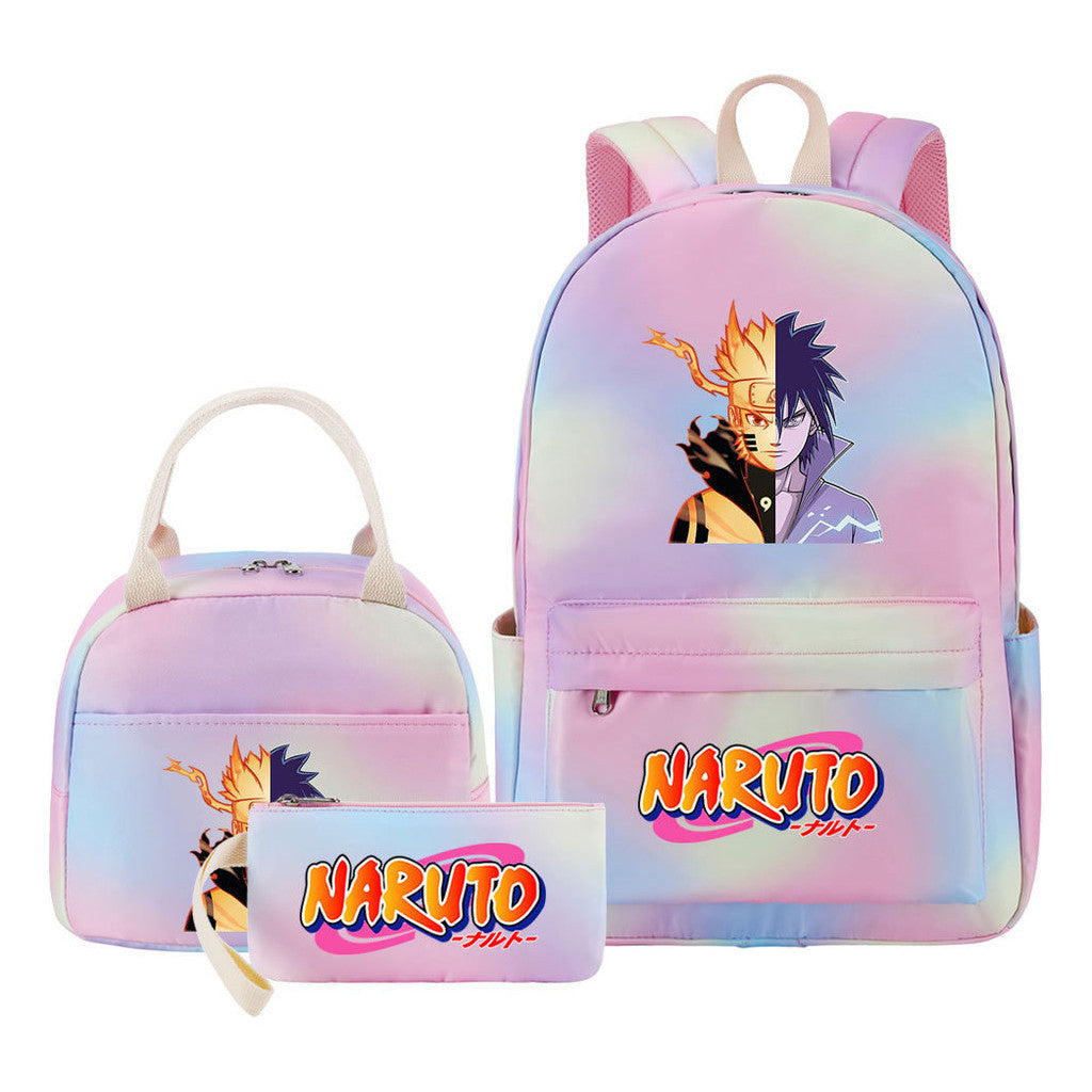 Naruto Student Girl Backpack Lunch Bag Three Piece Set Backpack Set