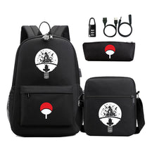Naruto Usb Password Lock Student Backpack Three Piece Set Backpack Set