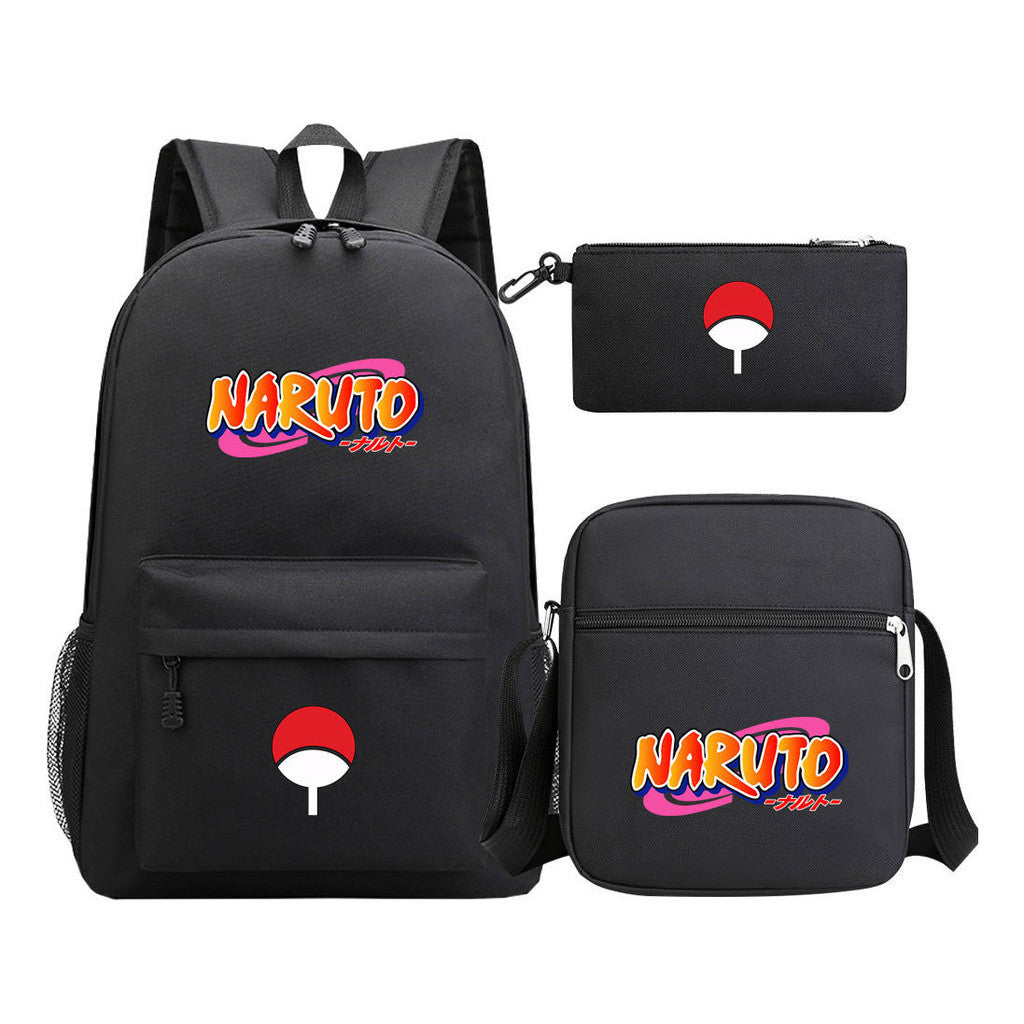 Anime Naruto Starry Sky Youth School Bag Three Piece Set For Men And Women Backpack Set