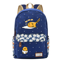 Cartoon Lazy Egg Printed Youth Student School Bag Fragmented Flower Boys And Girls Backpack