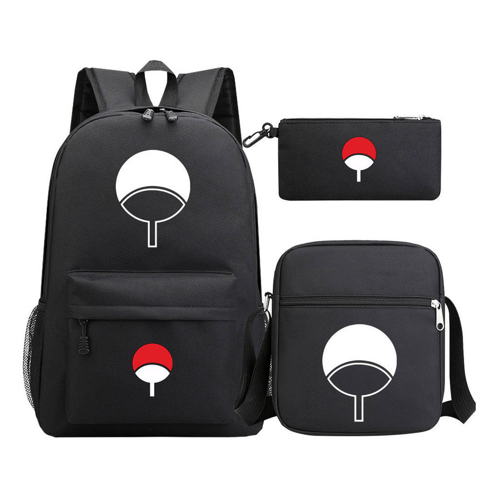 Anime Naruto Starry Sky Youth School Bag Three Piece Set For Men And Women Backpack Set