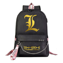 Golden Death Note Death God Usb Youth Student School Bag Leisure Travel Backpack