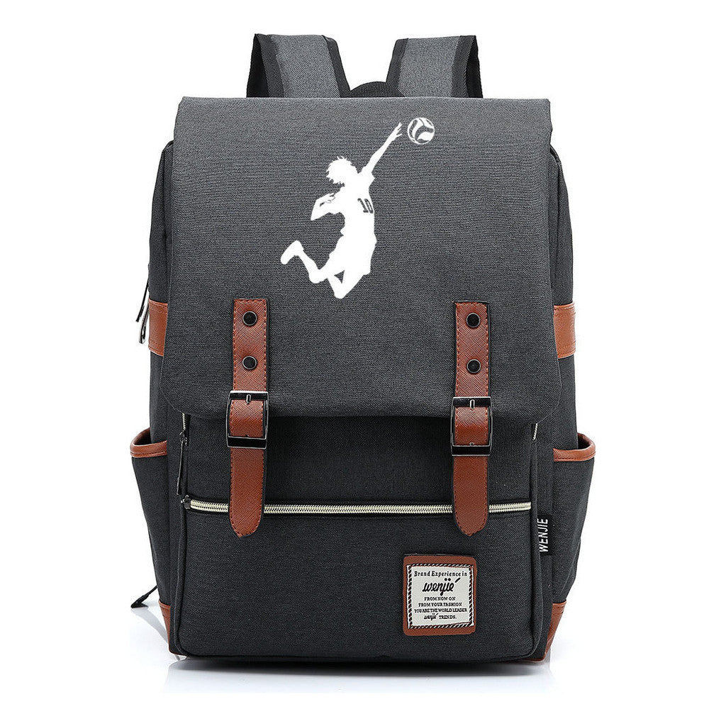 Volleyball Youth Printed Student School Bag Casual Belt Buckle Classic Backpack