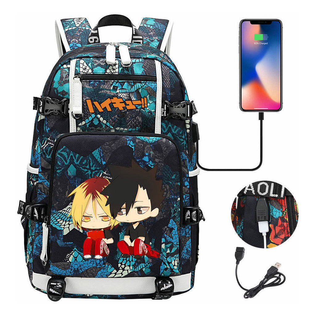Volleyball Youth Usb Large Capacity Youth Student School Bag Men's And Women's Leisure Travel Backpack