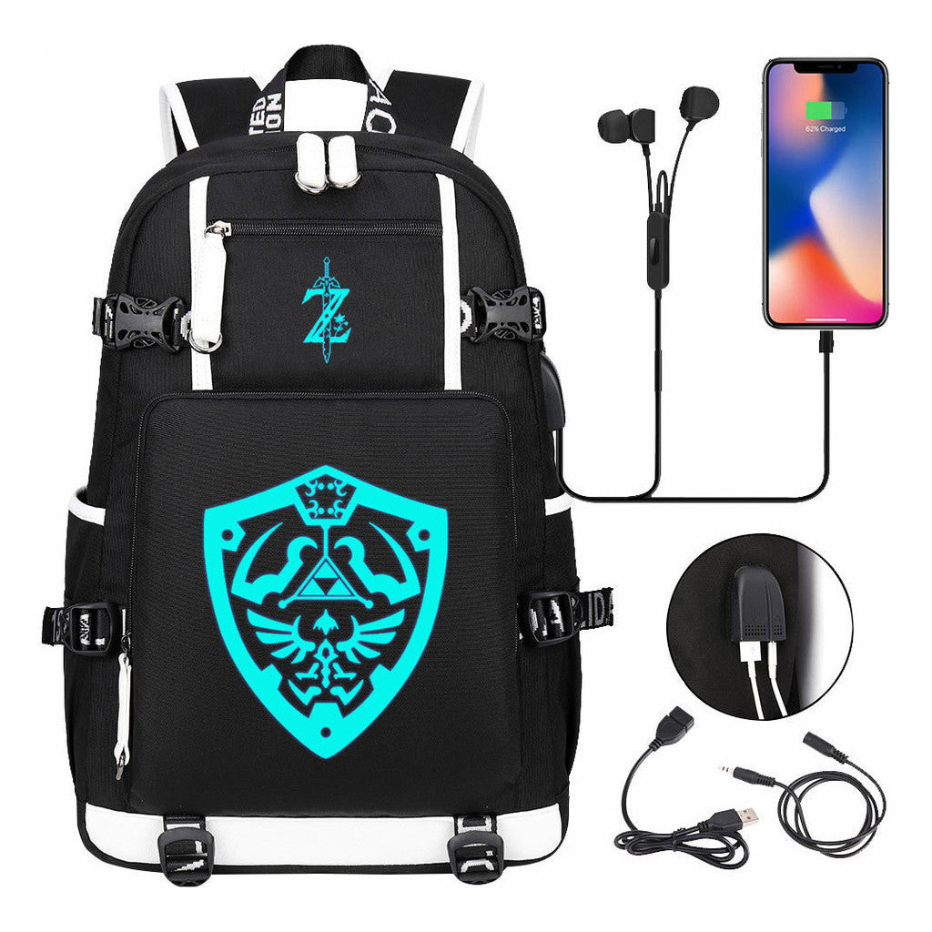 Legend Of Zelda Usb Youth Student Backpack For Men And Women's Leisure Travel Backpack