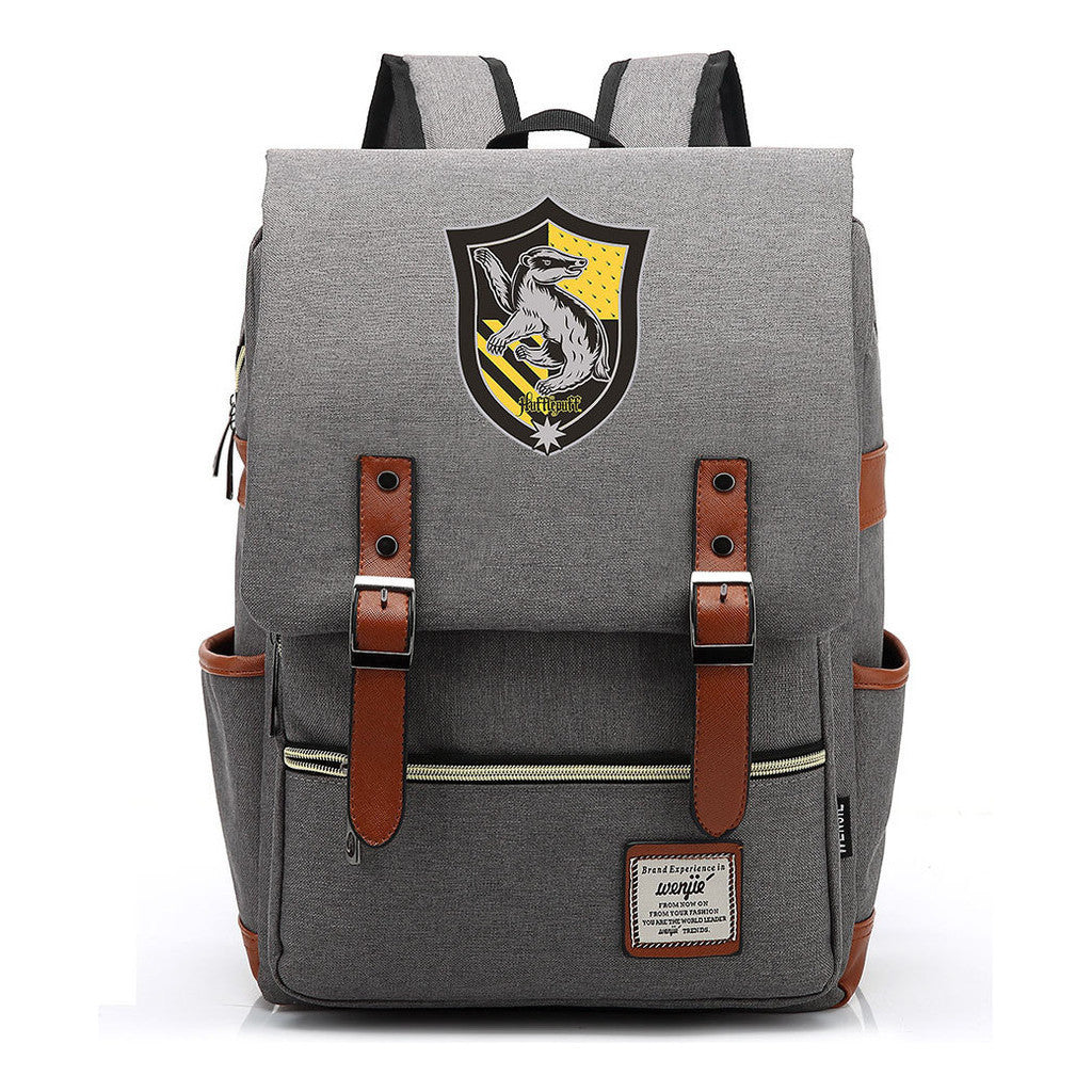 School Of Witchcraft And Wizardry Printed Youth Student School Bag Casual Belt Buckle Classic Backpack