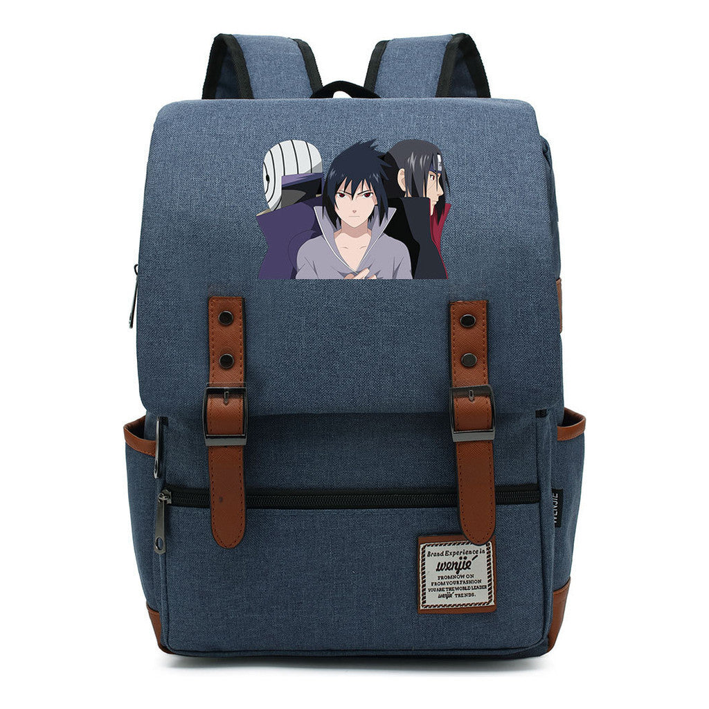 Naruto Printed Teenage Student Backpack, Casual Belt Buckle, Classic Backpack