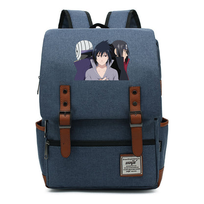 Naruto Printed Teenage Student Backpack, Casual Belt Buckle, Classic Backpack
