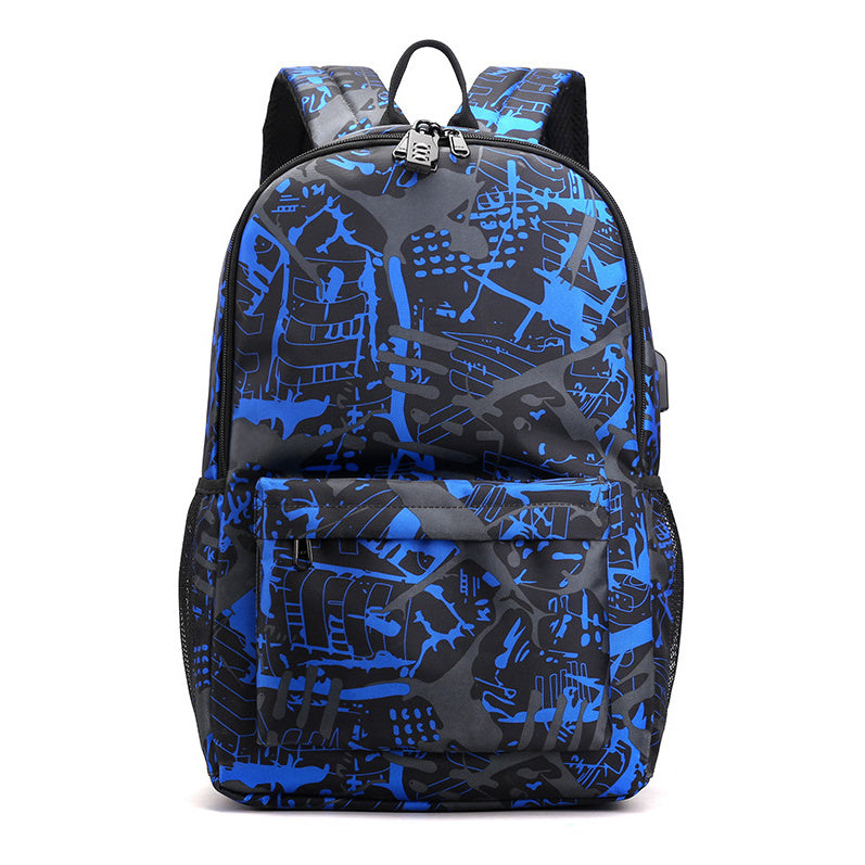 Usb Password Lock Youth Student Backpack Three Piece Set For Men And Women's Backpack Set