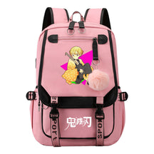 Cartoon Fashion Usb Youth Student Backpack Boy's And Girl's Leisure Ribbon Flip Backpack