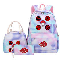 Naruto Teenage Girls School Bag Lunch Bag Three Piece Backpack Set
