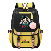 Comics My Heroes Academy Usb Youth Student Backpack Men's And Women's Leisure Ribbon Flip Backpack