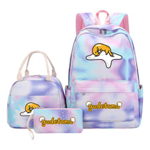Egg Green Manga Student Girls School Bag Lunch Bag Three Piece Set Backpack Set