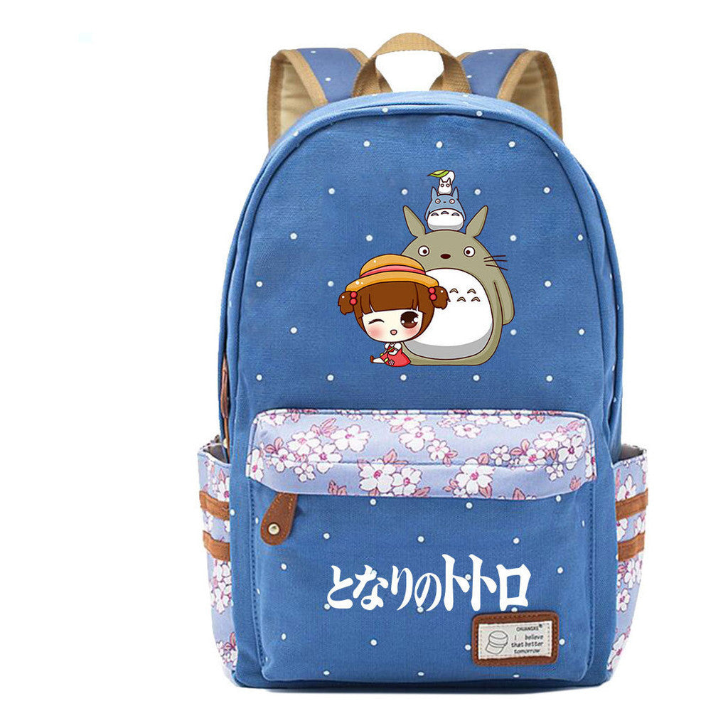 Printed Youth Student School Bag Fragmented Flower Leisure Backpack