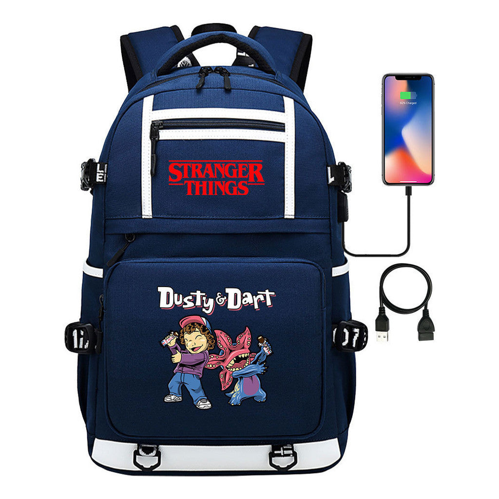 Printed Usb Youth Student Backpack For Men And Women's Leisure Travel Backpack