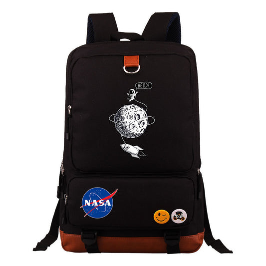 Nasa Fashion Printed Youth Student School Bag Travel Bag Men's And Women's Backpack Travel Backpack