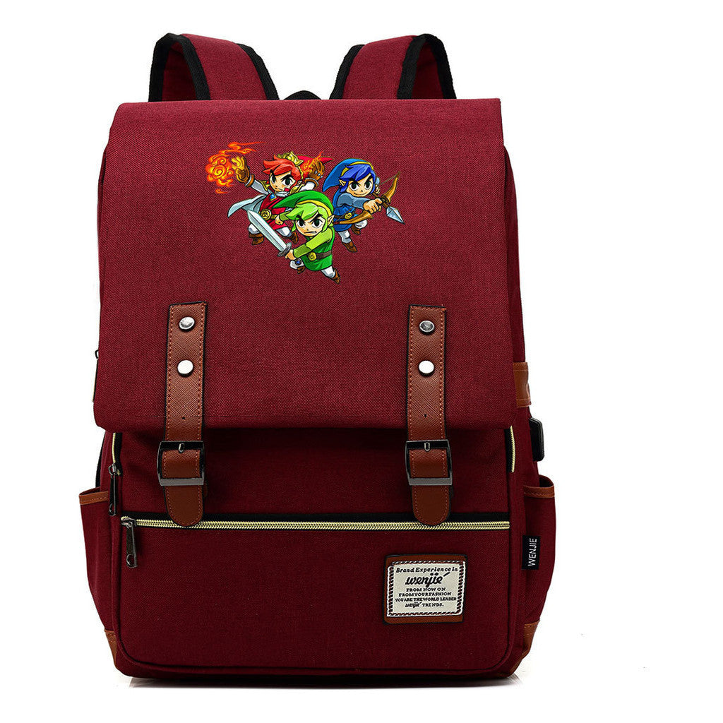 The Tears Of The Kingdom Of Zelda Game Printed Student Backpack Usb Men's And Women's Casual Backpack