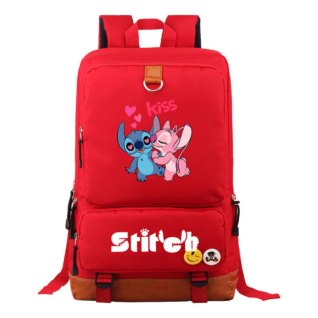 Anime Star Baby Stitch Printed Youth Student School Bag Travel Bag Backpack Travel Backpack