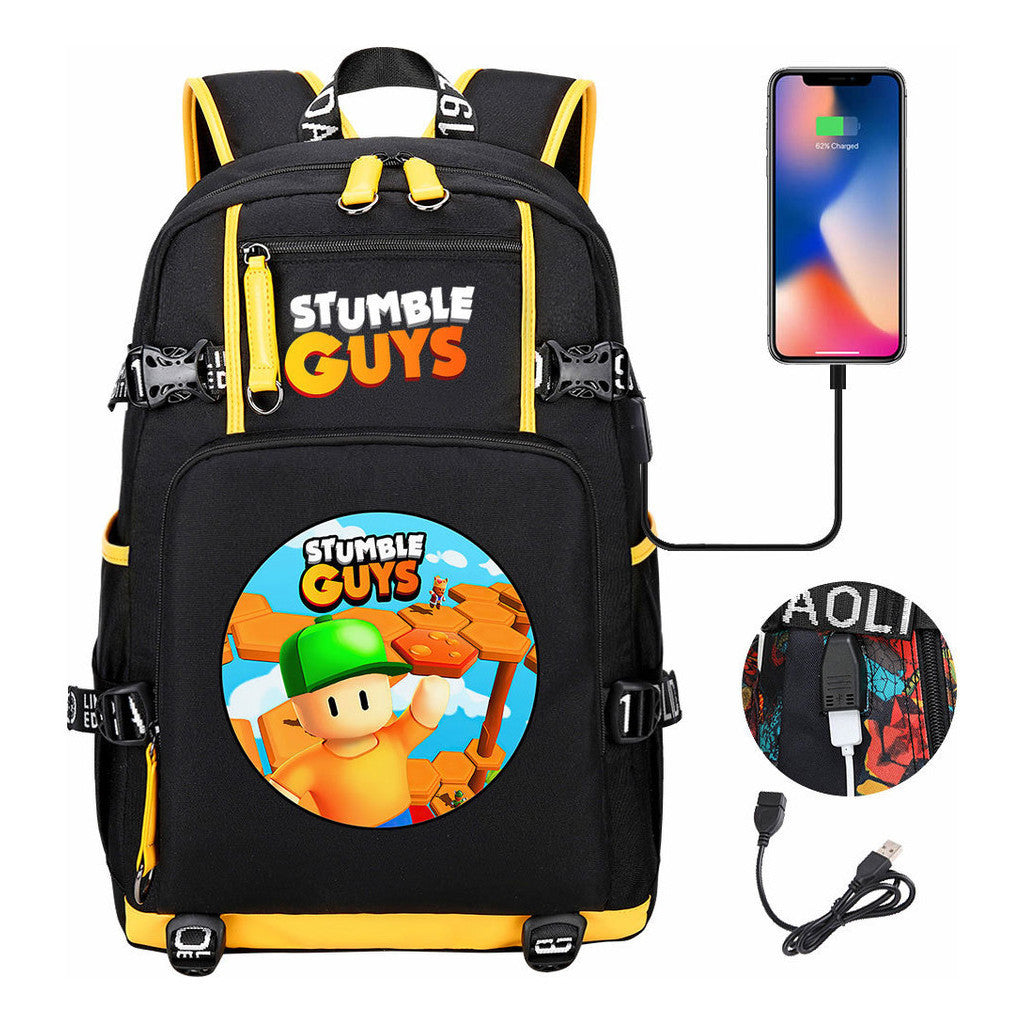 Usb Printed Student Backpack For Men And Women's Leisure Travel Backpack