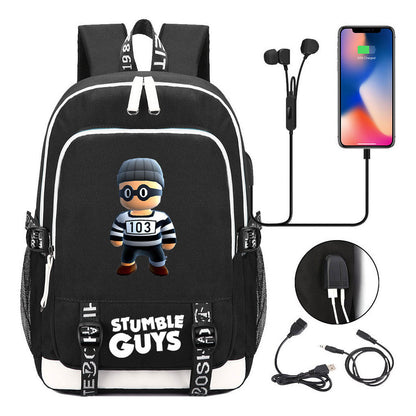 Printed Student Backpack Usb Men's And Women's Leisure Backpack