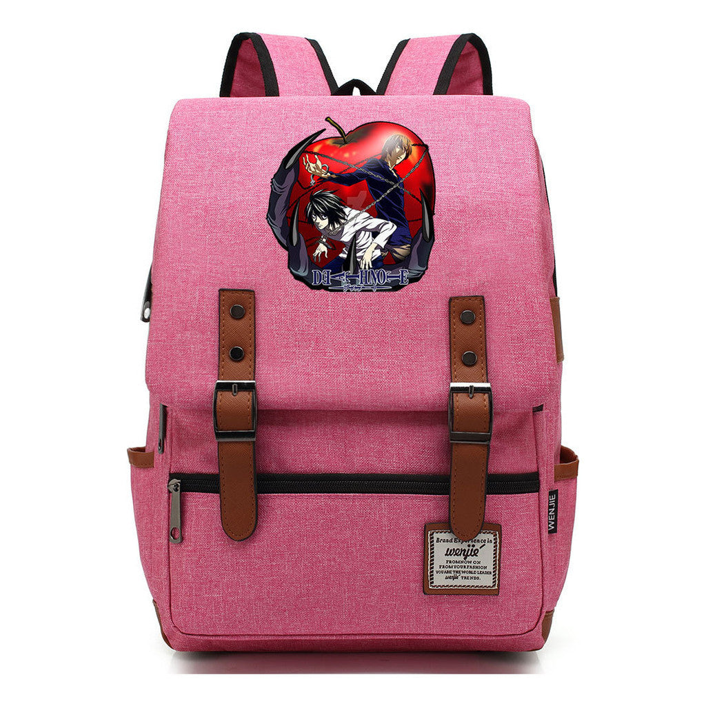 Manga Death Note Youth Student School Bag Men's And Women's Leisure Belt Buckle Backpack