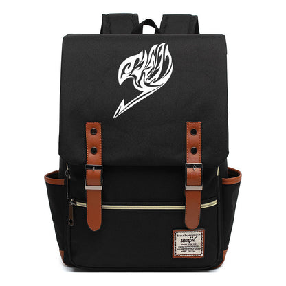Comic Print Youth Student Backpack For Men And Women, Casual Belt Buckle, Classic Backpack
