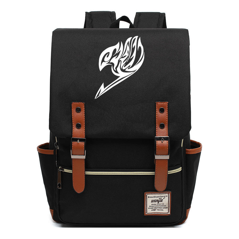 Comic Print Youth Student Backpack For Men And Women, Casual Belt Buckle, Classic Backpack